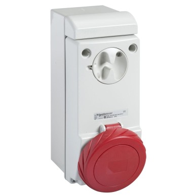 83084 - Unika interlocked socket 16 A 2P + E 380...415 V AC IP65 wall - Schneider Electric - Unika interlocked socket 16 A 2P + E 380...415 V AC IP65 wall - Schneider Electric - 0