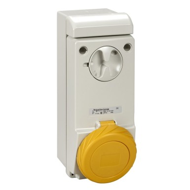 83089 - Unika interlocked socket 32 A 2P + E 100...130 V AC IP65 wall - Schneider Electric - Unika interlocked socket 32 A 2P + E 100...130 V AC IP65 wall - Schneider Electric - 0