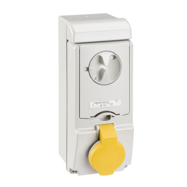 83128 - Unika interlocked socket 16 A 2P + E 100...130 V AC IP44 wall - Schneider Electric - Unika interlocked socket 16 A 2P + E 100...130 V AC IP44 wall - Schneider Electric - 0