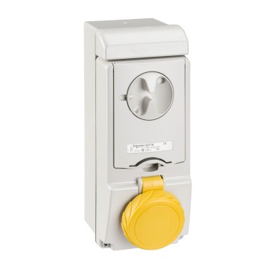 83178 - Unika interlocked socket 16 A 2P + E 100...130 V AC IP65 wall - Schneider Electric - Unika interlocked socket 16 A 2P + E 100...130 V AC IP65 wall - Schneider Electric - 0