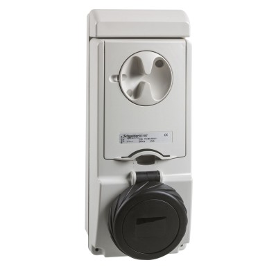 83187 - Unika interlocked socket 16 A 3P + E 480...500 V AC IP65 wall - Schneider Electric - Unika interlocked socket 16 A 3P + E 480...500 V AC IP65 wall - Schneider Electric - 0