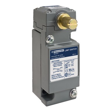 9007C54CY1901 - Telemecanique - Limit switch, 9007, 9007C 1 NO/NC, rotary head, CW+CCW, maintained