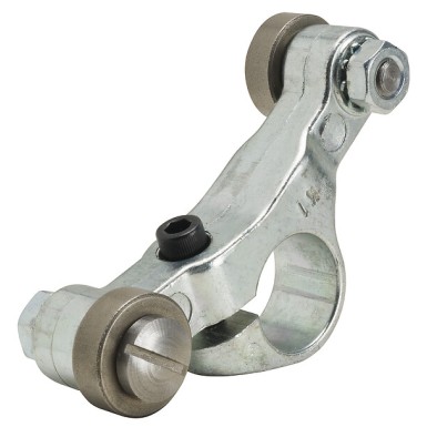 9007Z2 - Telemecanique - Limit switch lever, 9007, 9007T/FT zinc, 90° fork, LH opposing steel rollers