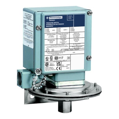 9012GAW21 - Pressure switch 9012G, adjustable scale - Telemecanique - Pressure switch 9012G, adjustable scale, 2 thresholds, 0.2 to 10 PSIG - Telemecanique - 0