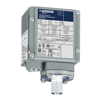 9012GAW4 - Pressure switch 9012G, adjustable scale - Telemecanique - Pressure switch 9012G, adjustable scale, 2 thresholds, 1.5 to 75 PSIG - Telemecanique - 0