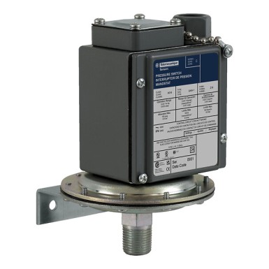 9016GAW1Z16 - Telemecanique - Electromechanical vacuum switch, 9016G, 9016 g, adjustable scale, 2 thresholds, Set 0 to 28.7 InHg
