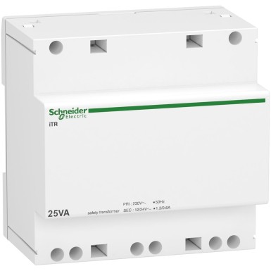 A9A15219 - modular safety transfomer iTR - 230 V 50..60 Hz - output 12..24 V - 25 VA - Schneider Electric - modular safety transfomer iTR - 230 V 50..60 Hz - output 12..24 V - 25 VA - Schneider Electric - 0