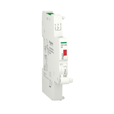 A9A26897 - Auxiliary contact, Acti9 A9A, iOF+SD, 1 NO + 1 NC, 2mA to 100mA, 24VDC, Ti24 connector on top (sold separately) - Schneider Electric - Auxiliary contact, Acti9 A9A, iOF+SD, 1 NO + 1 NC, 2mA to 100mA, 24VDC, Ti24 connector on top (sold separately) - Schneider Electric - 0