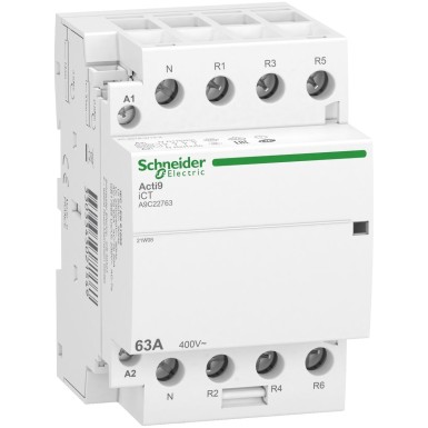 A9C22763 - Acti9 iDT40 CT - group head contactor - 63A 3P+N 4NC 230/240VAC 50HZ - Schneider Electric - Acti9 iDT40 CT - group head contactor - 63A 3P+N 4NC 230/240VAC 50HZ - Schneider Electric - 0