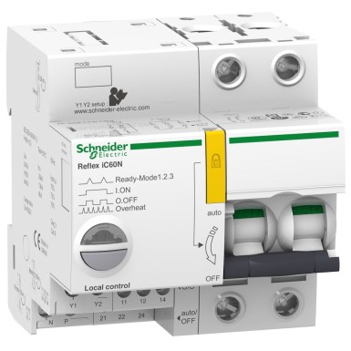 A9C52210 - Reflex iC60N 10 A 2P curve C integrated control MCB - Schneider Electric - Reflex iC60N 10 A 2P curve C integrated control MCB - Schneider Electric - 0