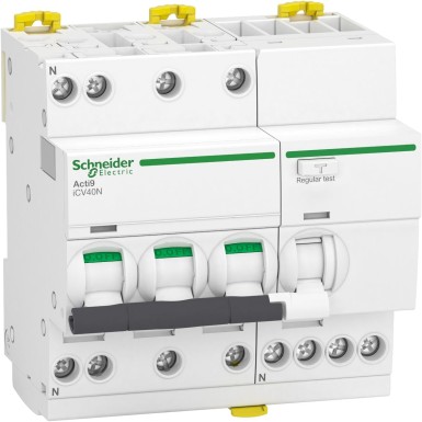 A9DC3720 - Residual current breaker with overcurrent protection (RCBO), Acti9 iCV40N, 3P+N, 20A, C curve, 6000A, A type, 30mA - Schneider Electric - Residual current breaker with overcurrent protection (RCBO), Acti9 iCV40N, 3P+N, 20A, C curve, 6000A, A type, 30mA - Schneider Electric - 0