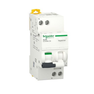 A9DA2610 - Residual current breaker with overcurrent protection (RCBO), Acti9 iCV40N, 1P+N, 10A, C curve, 6000A, AC type, 30mA - Schneider Electric - Residual current breaker with overcurrent protection (RCBO), Acti9 iCV40N, 1P+N, 10A, C curve, 6000A, AC type, 30mA - Schneider Electric - 0