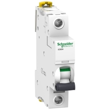 A9F73106 - Miniature circuit breaker (MCB), Acti9 iC60N, 1P, 6A, B curve, 6000A (IEC/EN 60898-1), 10kA (IEC/EN 60947-2) - Schneider Electric - Miniature circuit breaker (MCB), Acti9 iC60N, 1P, 6A, B curve, 6000A (IEC/EN 60898-1), 10kA (IEC/EN 60947-2) - Schneider Electric - 0