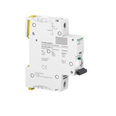 A9F73106 - Miniature circuit breaker (MCB), Acti9 iC60N, 1P, 6A, B curve, 6000A (IEC/EN 60898-1), 10kA (IEC/EN 60947-2) - Schneider Electric - Miniature circuit breaker (MCB), Acti9 iC60N, 1P, 6A, B curve, 6000A (IEC/EN 60898-1), 10kA (IEC/EN 60947-2) - Schneider Electric - 3