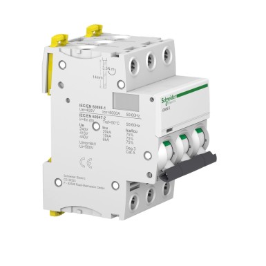 A9F73332 - Miniature circuit breaker (MCB), Acti9 iC60N, 3P, 32A, B curve, 6000A (IEC/EN 60898-1), 10kA (IEC/EN 60947-2) - Schneider Electric - Miniature circuit breaker (MCB), Acti9 iC60N, 3P, 32A, B curve, 6000A (IEC/EN 60898-1), 10kA (IEC/EN 60947-2) - Schneider Electric - 3