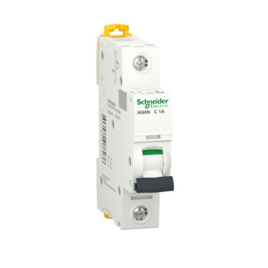 A9K24101 - Miniature circuit breaker (MCB), Acti9 iK60N, 1P, 1A, C curve, 6000A (IEC/EN 60898-1) - Schneider Electric - Miniature circuit breaker (MCB), Acti9 iK60N, 1P, 1A, C curve, 6000A (IEC/EN 60898-1) - Schneider Electric - 0