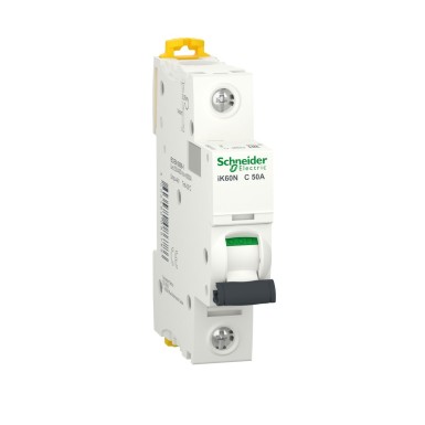 A9K24150 - Miniature circuit breaker (MCB), Acti9 iK60N, 1P, 50A, C curve, 6000A (IEC/EN 60898-1) - Schneider Electric - Miniature circuit breaker (MCB), Acti9 iK60N, 1P, 50A, C curve, 6000A (IEC/EN 60898-1) - Schneider Electric - 0