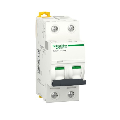 A9K24220 - Miniature circuit breaker (MCB), Acti9 iK60N, 2P, 20A, C curve, 6000A (IEC/EN 60898-1) - Schneider Electric - Miniature circuit breaker (MCB), Acti9 iK60N, 2P, 20A, C curve, 6000A (IEC/EN 60898-1) - Schneider Electric - 0