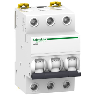 A9K24363 - Miniature circuit breaker (MCB), Acti9 iK60N, 3P, 63A, C curve, 6000A (IEC/EN 60898-1) - Schneider Electric - Miniature circuit breaker (MCB), Acti9 iK60N, 3P, 63A, C curve, 6000A (IEC/EN 60898-1) - Schneider Electric - 0