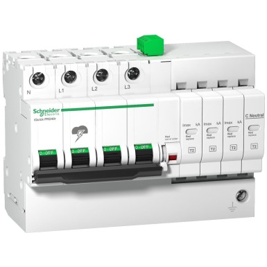 A9L16294 - iQuick PRD40r modular surge arrester - 3 poles + N - 350V - with remote transfer - Schneider Electric - iQuick PRD40r modular surge arrester - 3 poles + N - 350V - with remote transfer - Schneider Electric - 0