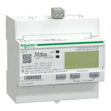 A9MEM3135 - IEM3135 energy meter 63 A Mbus 1 digital I 1 digital O multitariff MID - Schneider Electric - IEM3135 energy meter 63 A Mbus 1 digital I 1 digital O multitariff MID - Schneider Electric - 0