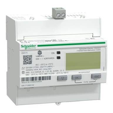 A9MEM3175 - IEM3175 energy meter 63 A LON 1 digital I multitariff MID - Schneider Electric - IEM3175 energy meter 63 A LON 1 digital I multitariff MID - Schneider Electric - 0