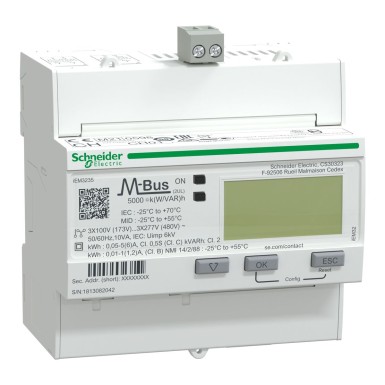 A9MEM3235 - IEM3235 energy meter CT Mbus 1 digital I 1 digital O multitariff MID - Schneider Electric - IEM3235 energy meter CT Mbus 1 digital I 1 digital O multitariff MID - Schneider Electric - 0