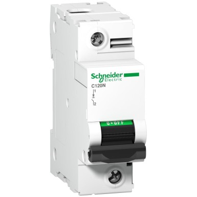 A9N18340 - Miniature circuit breaker (MCB), Acti9 C120N, 1P, 63A, B curve, 10000A (IEC/EN 60898-1), 10kA (IEC/EN 60947-2) - Schneider Electric - Miniature circuit breaker (MCB), Acti9 C120N, 1P, 63A, B curve, 10000A (IEC/EN 60898-1), 10kA (IEC/EN 60947-2) - Schneider Electric - 0