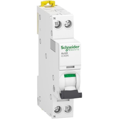 A9P54604 - Miniature circuit breaker (MCB), Acti9 iC40N, 1P+N, 4A, C curve, 6000A (IEC/EN 60898-1), 10kA (IEC/EN 60947-2) - Schneider Electric - Miniature circuit breaker (MCB), Acti9 iC40N, 1P+N, 4A, C curve, 6000A (IEC/EN 60898-1), 10kA (IEC/EN 60947-2) - Schneider Electric - 0