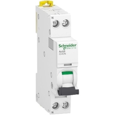 A9P64620 - Miniature circuit breaker (MCB), Acti9 iC40N, 1P+N, 20A, D curve, 6000A (IEC/EN 60898-1), 10kA (IEC/EN 60947-2) - Schneider Electric - Miniature circuit breaker (MCB), Acti9 iC40N, 1P+N, 20A, D curve, 6000A (IEC/EN 60898-1), 10kA (IEC/EN 60947-2) - Schneider Electric - 0