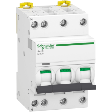 A9P32720 - Miniature circuit breaker (MCB), Acti9 iC40N, 3P+N, 20A, D curve, 6000A (IEC/EN 60898-1), 10kA (IEC/EN 60947-2) - Schneider Electric - Miniature circuit breaker (MCB), Acti9 iC40N, 3P+N, 20A, D curve, 6000A (IEC/EN 60898-1), 10kA (IEC/EN 60947-2) - Schneider Electric - 0