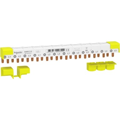 A9XPC712 - Comb busbar, Acti9, 3P+N balanced, 9 mm pitch, 12 modules, 80 A - Schneider Electric - Comb busbar, Acti9, 3P+N balanced, 9 mm pitch, 12 modules, 80 A - Schneider Electric - 0