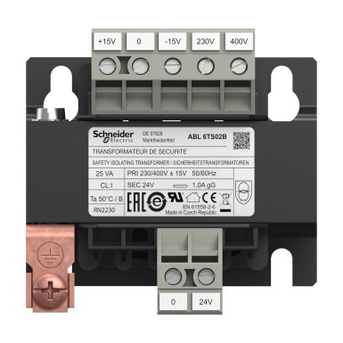 ABL6TS02B - Phaseo - voltage transformer - 230..400V - 1x24V - 25VA - Schneider Electric - Phaseo - voltage transformer - 230..400V - 1x24V - 25VA - Schneider Electric - 4