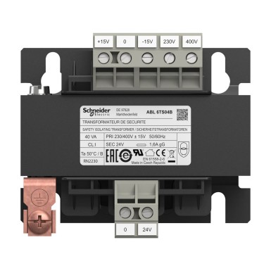 ABL6TS04B - Phaseo - voltage transformer - 230..400V - 1x24V - 40VA - Schneider Electric - Phaseo - voltage transformer - 230..400V - 1x24V - 40VA - Schneider Electric - 1