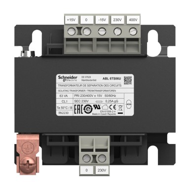 ABL6TS06U - Phaseo - voltage transformer - 230..400V - 1x230V - 63VA - Schneider Electric - Phaseo - voltage transformer - 230..400V - 1x230V - 63VA - Schneider Electric - 5