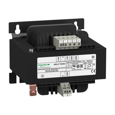 ABL6TS40U - Phaseo - voltage transformer - 230..400V - 1x230V - 400VA - Schneider Electric - Phaseo - voltage transformer - 230..400V - 1x230V - 400VA - Schneider Electric - 0