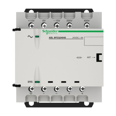 ABL8FEQ24040 - Rectified and filtered power supply 1 or 2phase 400 V AC 24 V 4 A - Schneider Electric - Rectified and filtered power supply 1 or 2phase 400 V AC 24 V 4 A - Schneider Electric - 4