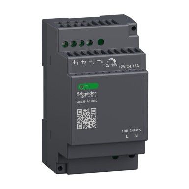 ABLM1A12042 - Regulated Power Supply, 100240V AC, 12V 4.2 A, single phase, Modular - Schneider Electric - Regulated Power Supply, 100240V AC, 12V 4.2 A, single phase, Modular - Schneider Electric - 0