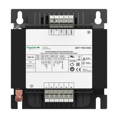 ABT7PDU100G - Voltage transformer 230..400 V 2 x 115 V 1 KVA - Schneider Electric - Voltage transformer 230..400 V 2 x 115 V 1 KVA - Schneider Electric - 3