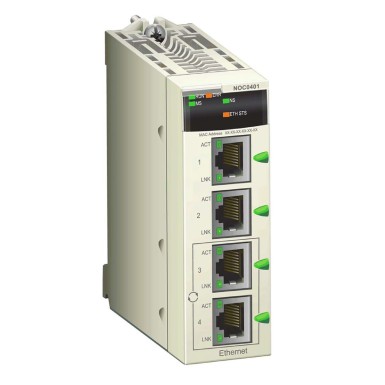 BMXNOC0401 - Ethernet TCP/IP network module, Modicon M340 automation platform, 4 x RJ45 10/100 - Schneider Electric - Ethernet TCP/IP network module, Modicon M340 automation platform, 4 x RJ45 10/100 - Schneider Electric - 0