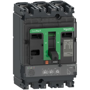 C10B32D040 - Circuit breaker, ComPacT NSX100B, 25kA/415VAC, 3 poles, MicroLogic 2.2 trip unit 40A - Schneider Electric - Circuit breaker, ComPacT NSX100B, 25kA/415VAC, 3 poles, MicroLogic 2.2 trip unit 40A - Schneider Electric - 0