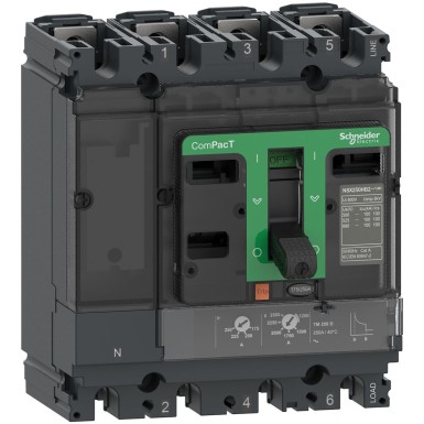 C10B4TM016 - Circuit breaker, ComPacT NSX100B, 25kA/415VAC, 4 poles 4D (neutral fully protected), TMD trip unit 16A - Schneider Electric - Circuit breaker, ComPacT NSX100B, 25kA/415VAC, 4 poles 4D (neutral fully protected), TMD trip unit 16A - Schneider Electric - 0