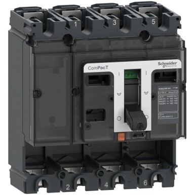 C10F4D - Circuit breaker basic frame, ComPacT NSX100F DC, 36kA/750VDC, 4 poles, 100A frame rating, without trip unit - Schneider Electric - Circuit breaker basic frame, ComPacT NSX100F DC, 36kA/750VDC, 4 poles, 100A frame rating, without trip unit - Schneider Electric - 0