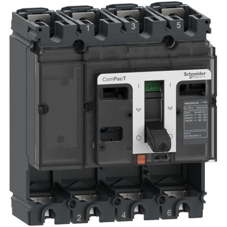 C10S4D - Circuit breaker basic frame, ComPacT NSX100S DC, 100kA/750VDC, 4P, 100A frame rating, without trip unit - Schneider Electric - Circuit breaker basic frame, ComPacT NSX100S DC, 100kA/750VDC, 4P, 100A frame rating, without trip unit - Schneider Electric - 0