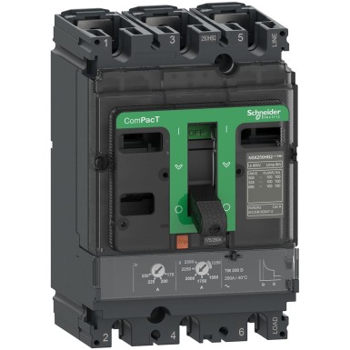 C25B3TM125 - Circuit breaker, ComPacT NSX250B, 25kA/415VAC, 3 poles, TMD trip unit 125A - Schneider Electric - Circuit breaker, ComPacT NSX250B, 25kA/415VAC, 3 poles, TMD trip unit 125A - Schneider Electric - 0