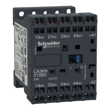 CA3KN313BD - TeSys K control relay 3 NO + 1 NC <= 690 V 24 V DC standard coil - Schneider Electric - TeSys K control relay 3 NO + 1 NC <= 690 V 24 V DC standard coil - Schneider Electric - 0