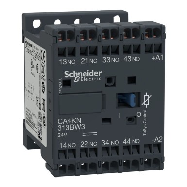 CA4KN313BW3 - TeSys K control relay 3 NO + 1 NC <= 690 V 24 V DC low consumption coil - Schneider Electric - TeSys K control relay 3 NO + 1 NC <= 690 V 24 V DC low consumption coil - Schneider Electric - 0