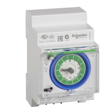 CCT15367 - Acti9 IH mechanical time switch 7 days 150 h memory - Schneider Electric - Acti9 IH mechanical time switch 7 days 150 h memory - Schneider Electric - 0