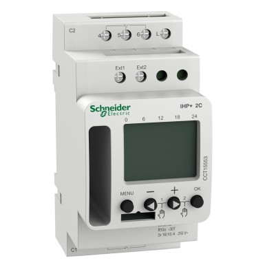 CCT15553 - Acti9 IHP+ 2C (24h/7d) SMARTw programmable time switch - Schneider Electric - Acti9 IHP+ 2C (24h/7d) SMARTw programmable time switch - Schneider Electric - 0