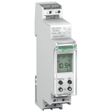 CCT15837 - Acti9 IHP 1C digital time switch 24 hours + 7 days - Schneider Electric - Acti9 IHP 1C digital time switch 24 hours + 7 days - Schneider Electric - 0